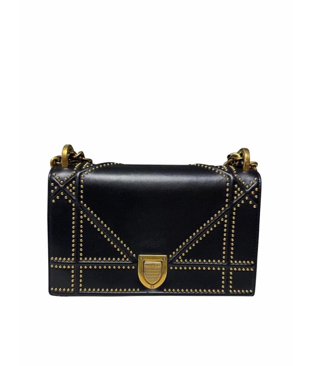 CHRISTIAN DIOR Черная кожаная сумка через плечо, фото 1