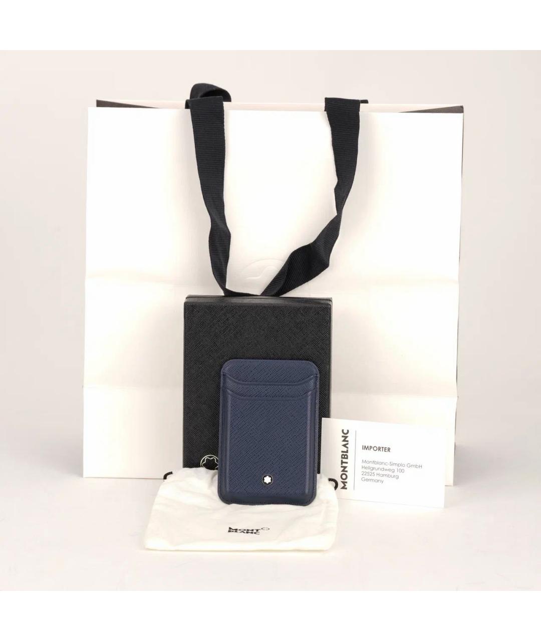 MONTBLANC Темно-синий кожаный кардхолдер, фото 2