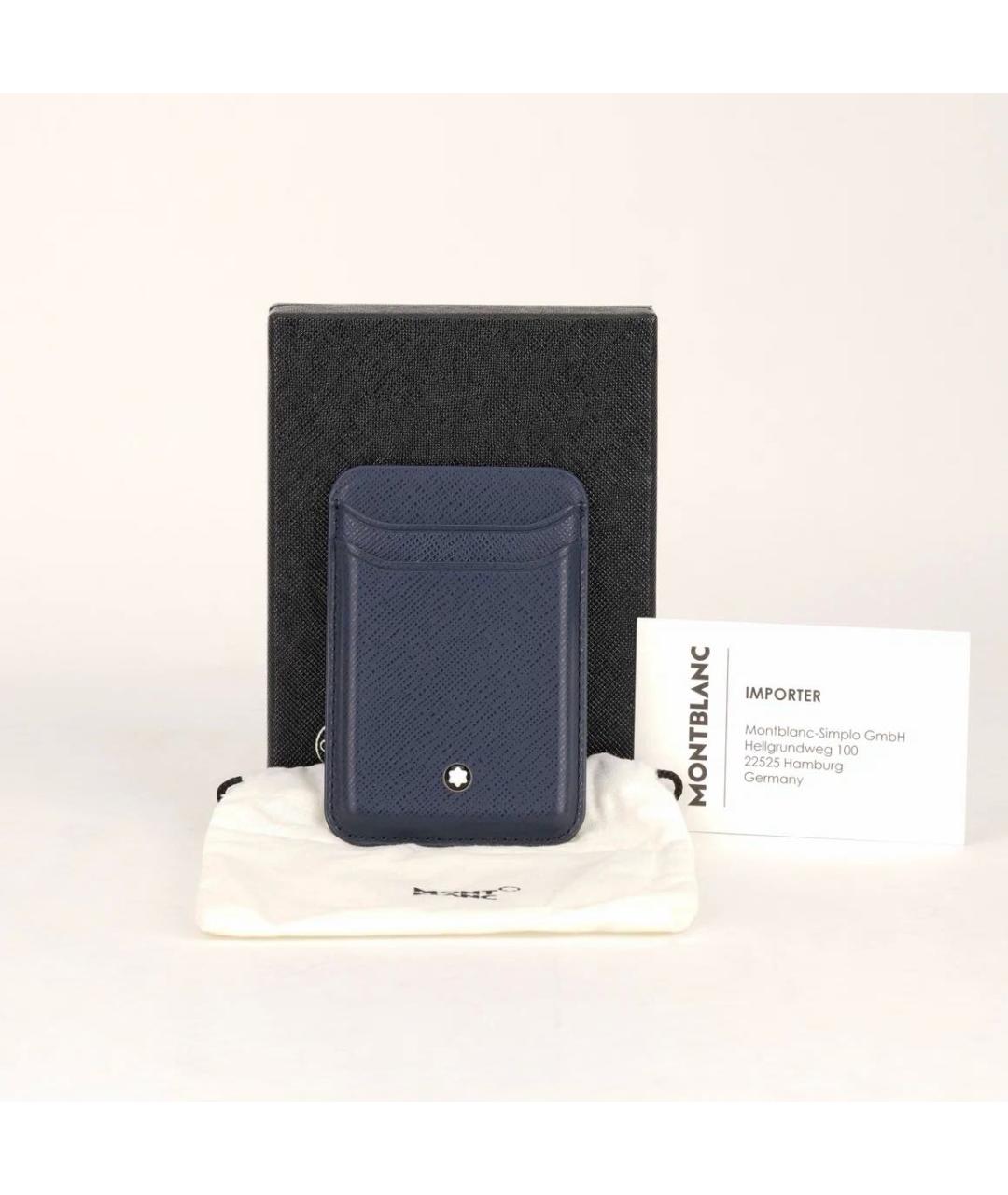 MONTBLANC Темно-синий кожаный кардхолдер, фото 3
