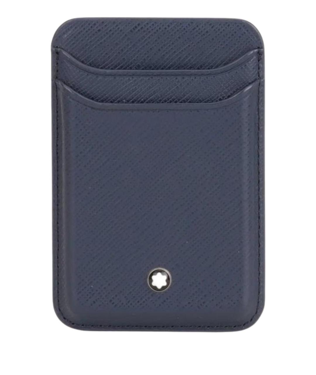 MONTBLANC Темно-синий кожаный кардхолдер, фото 1