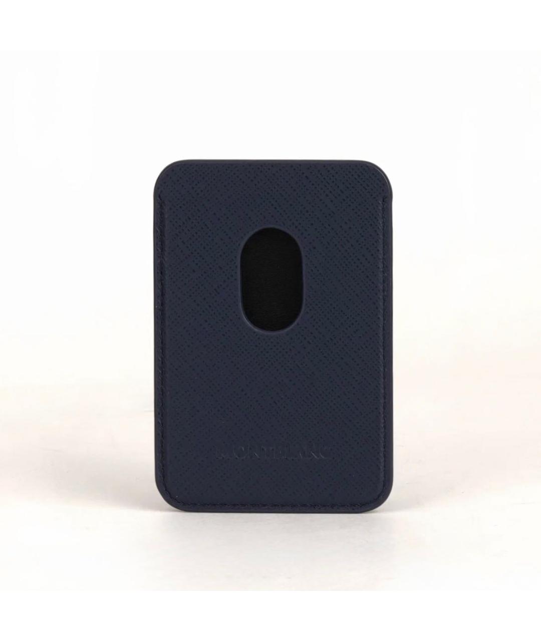 MONTBLANC Темно-синий кожаный кардхолдер, фото 4