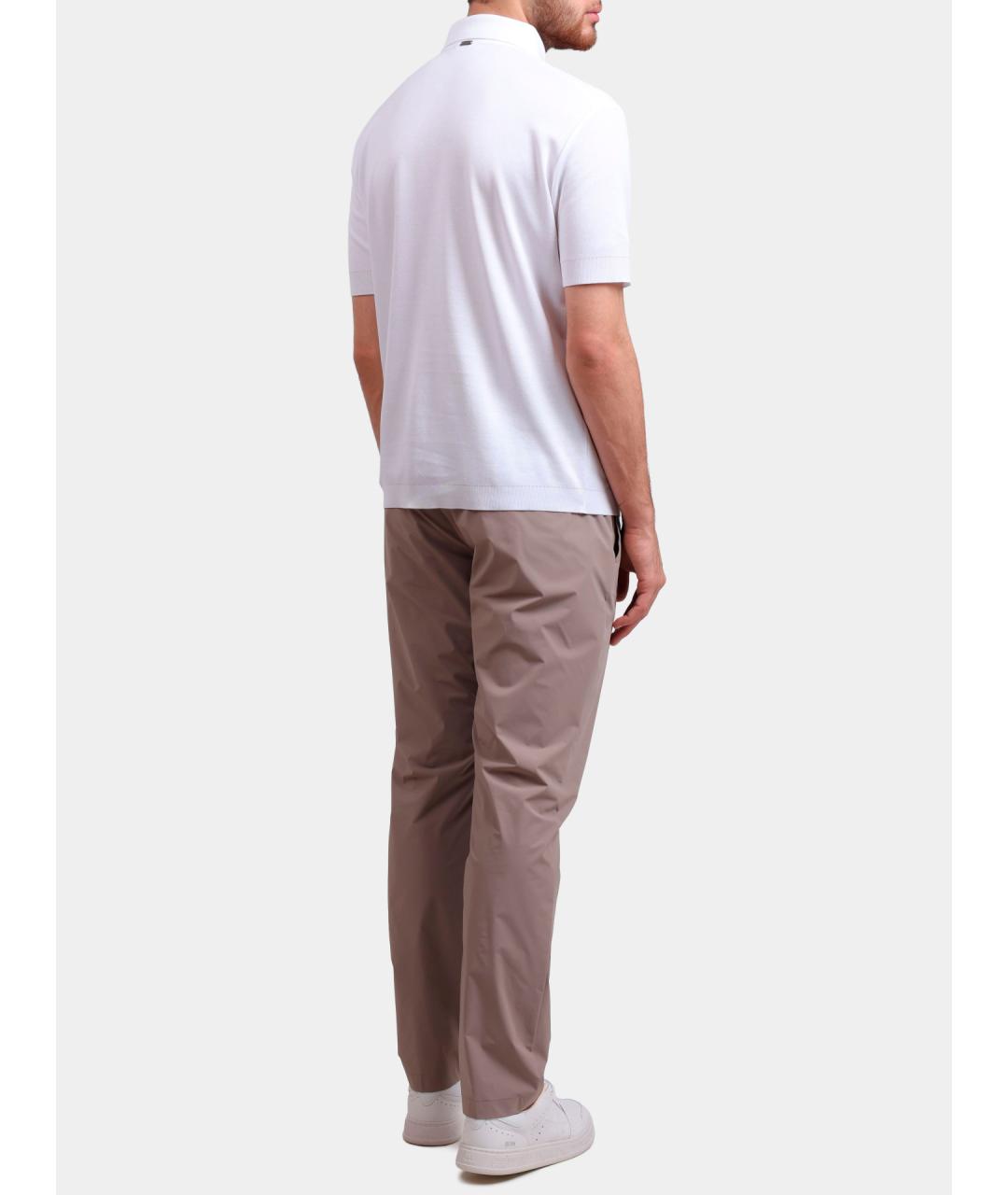 HERNO Бежевые полиамидовые повседневные брюки, фото 5