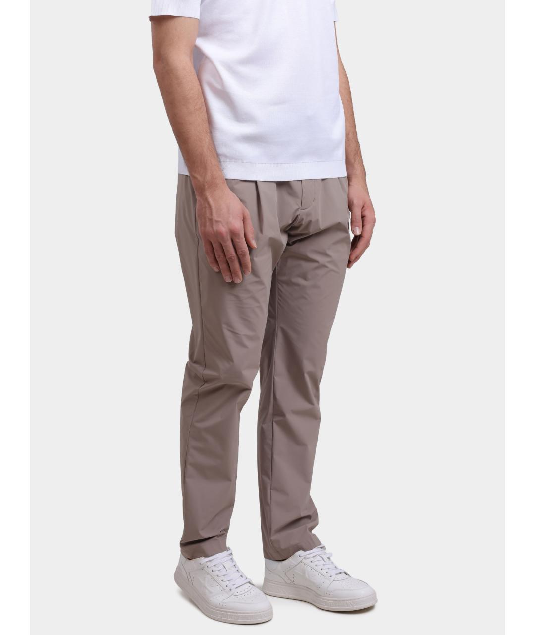 HERNO Бежевые полиамидовые повседневные брюки, фото 3