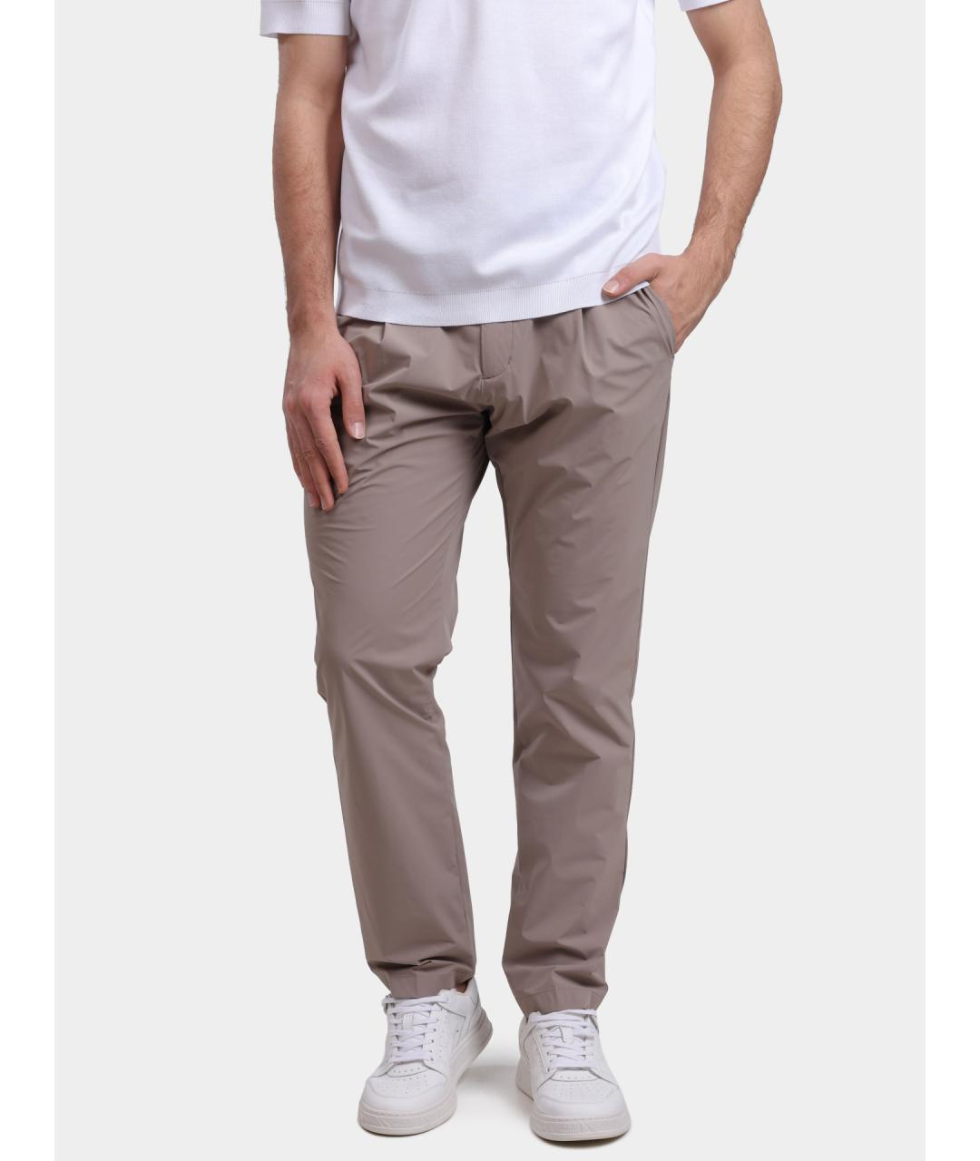 HERNO Бежевые полиамидовые повседневные брюки, фото 6