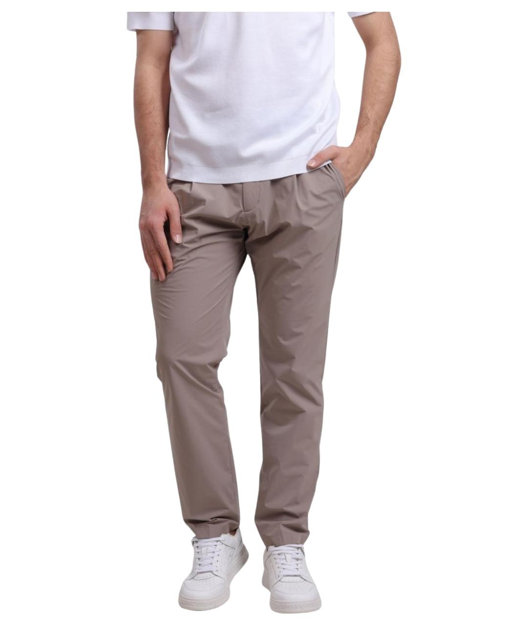 HERNO Бежевые полиамидовые повседневные брюки, фото 1