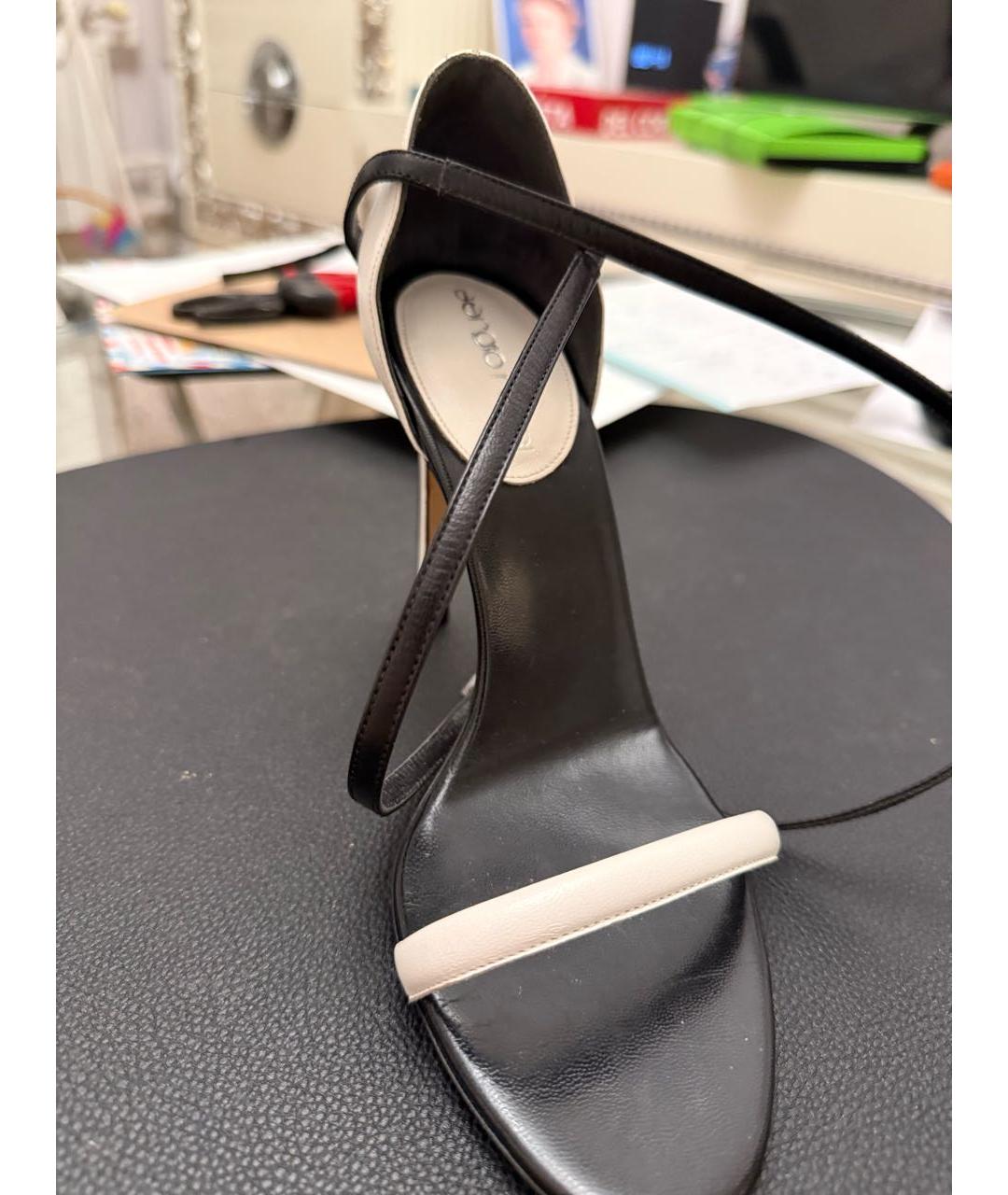 SERGIO ROSSI Белые кожаные босоножки, фото 3