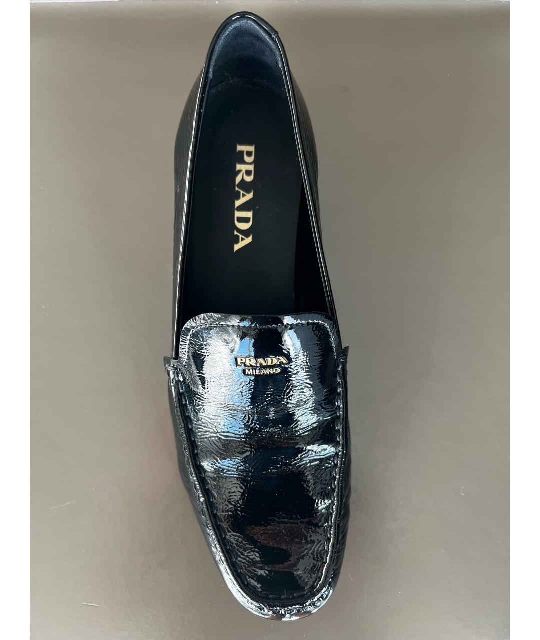 PRADA Черные лоферы из лакированной кожи, фото 3