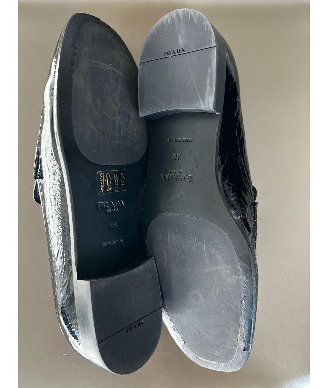 PRADA Черные лоферы из лакированной кожи, фото 7