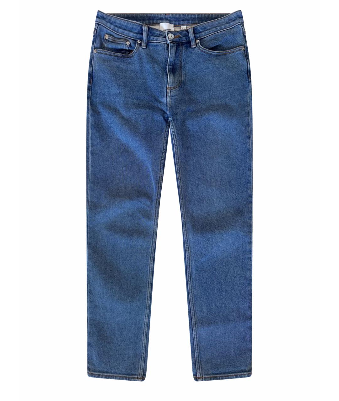 BURBERRY Голубые хлопковые джинсы слим, фото 1