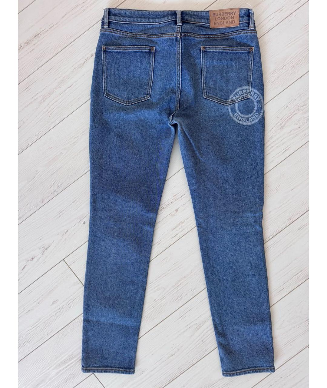 BURBERRY Голубые хлопковые джинсы слим, фото 2