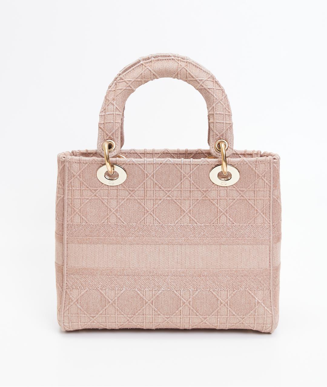 CHRISTIAN DIOR Розовая тканевая сумка через плечо, фото 3