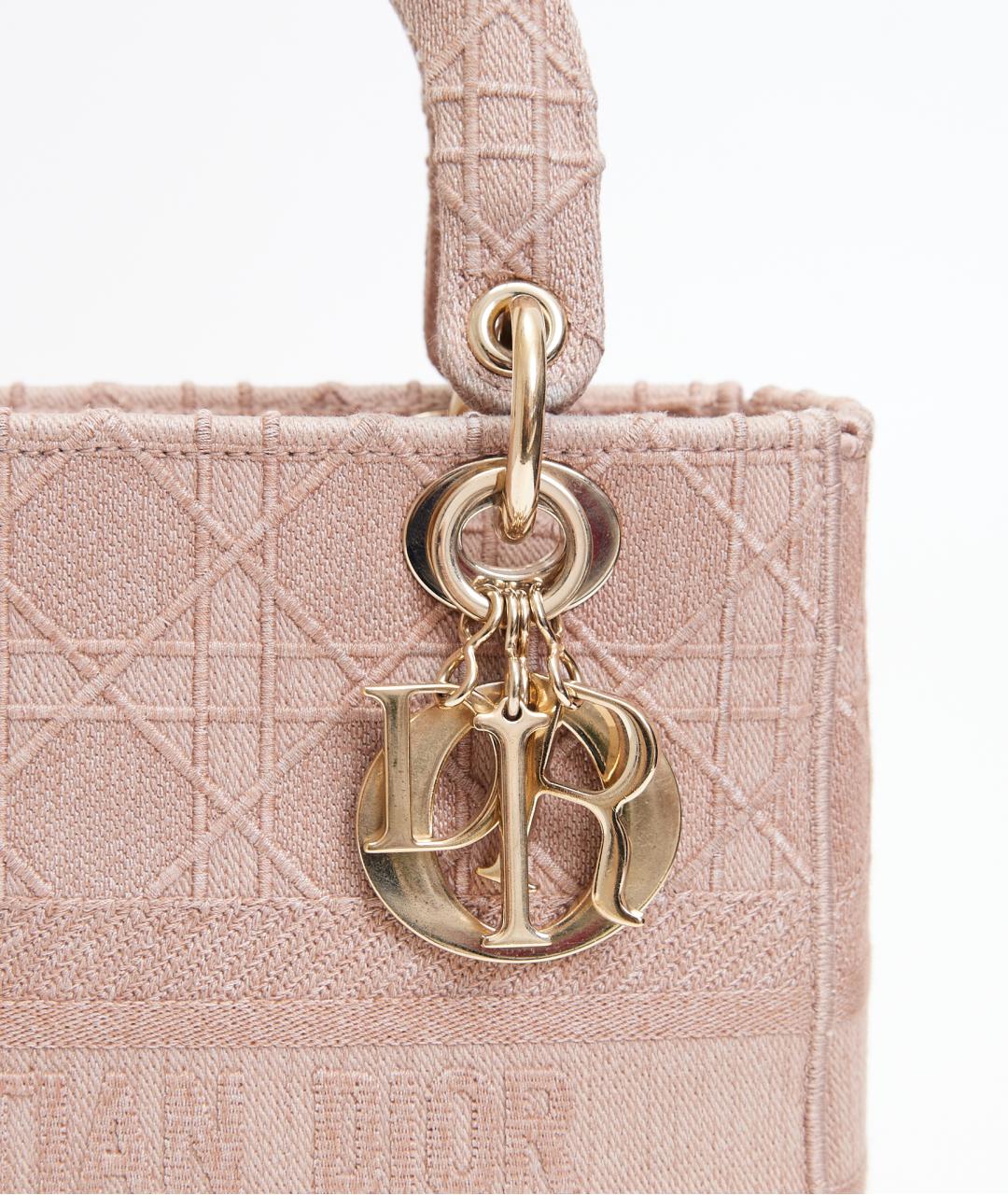 CHRISTIAN DIOR Розовая тканевая сумка через плечо, фото 5