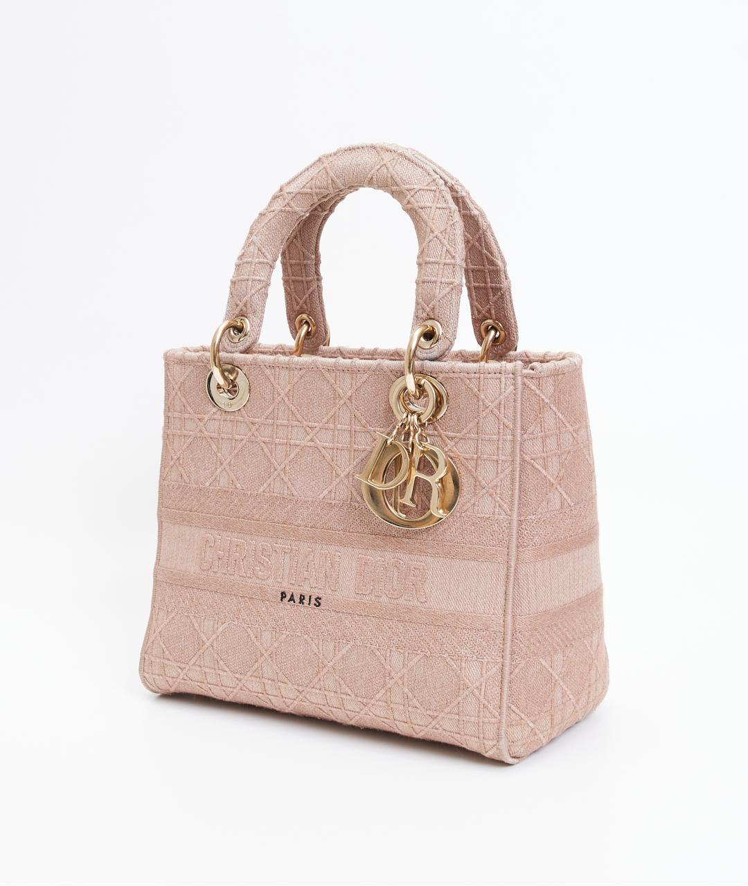 CHRISTIAN DIOR Розовая тканевая сумка через плечо, фото 2