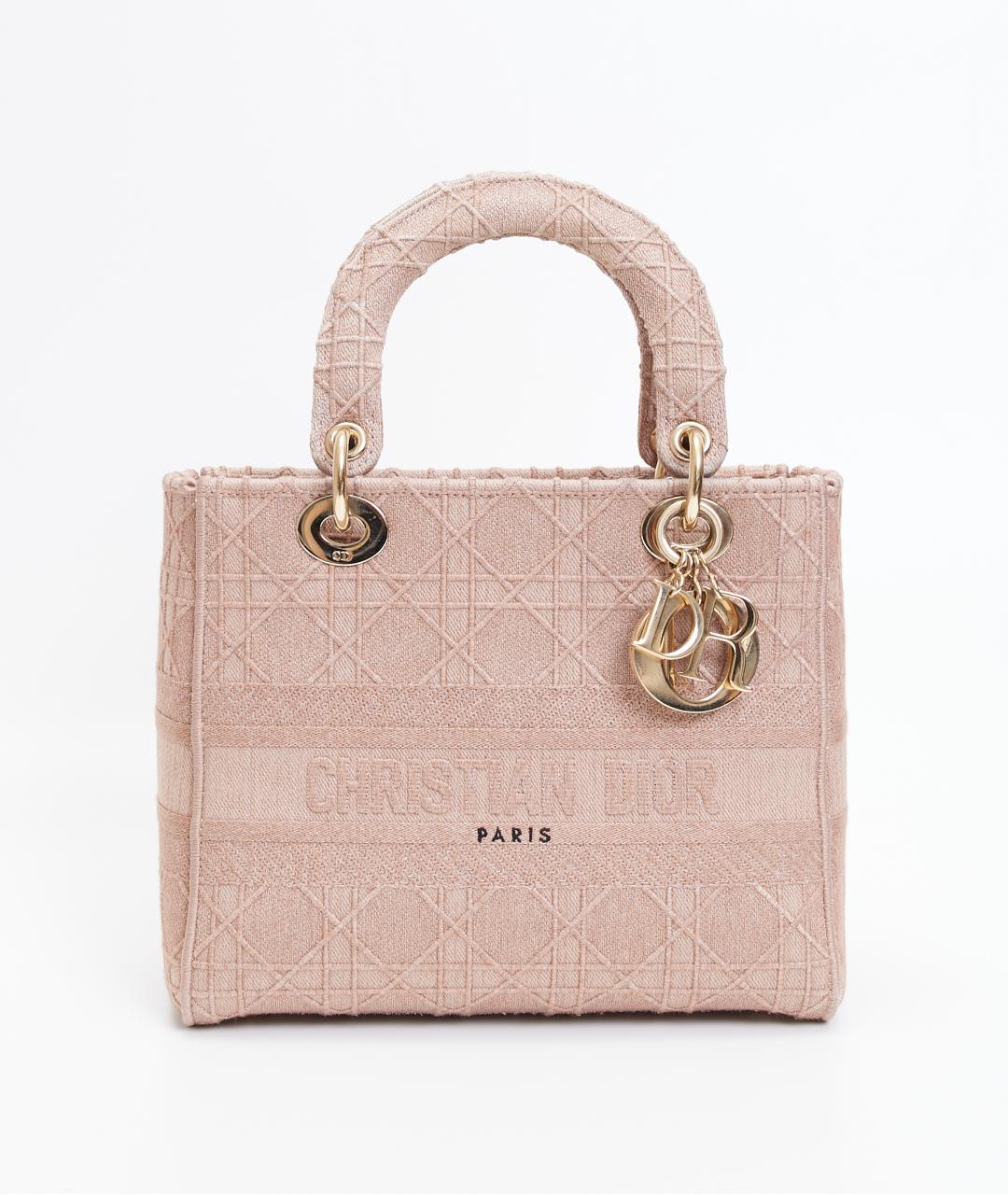 CHRISTIAN DIOR Розовая тканевая сумка через плечо, фото 9