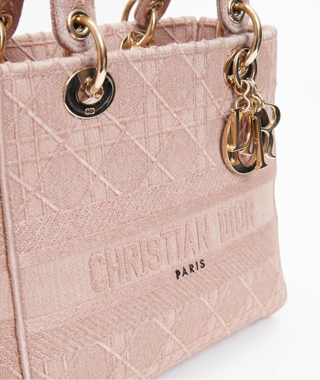 CHRISTIAN DIOR Розовая тканевая сумка через плечо, фото 6