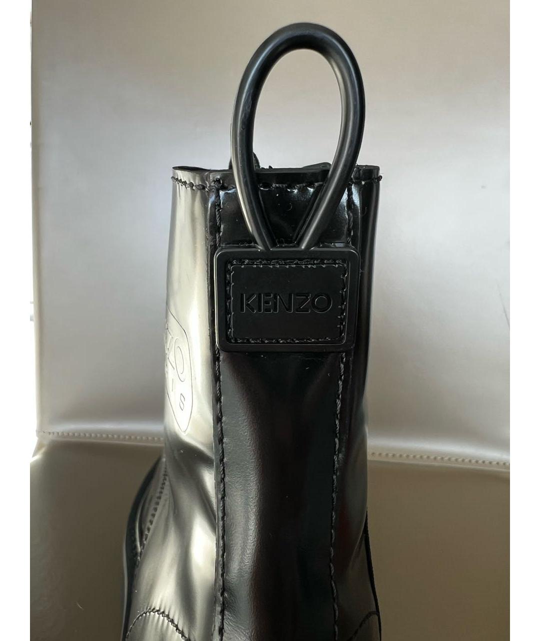 KENZO Черные кожаные ботинки, фото 6