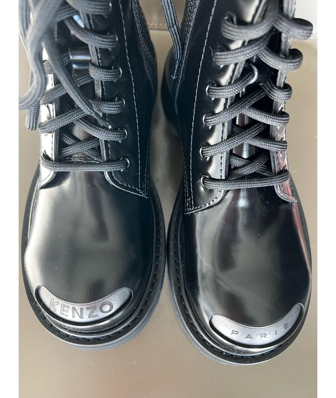 KENZO Черные кожаные ботинки, фото 2