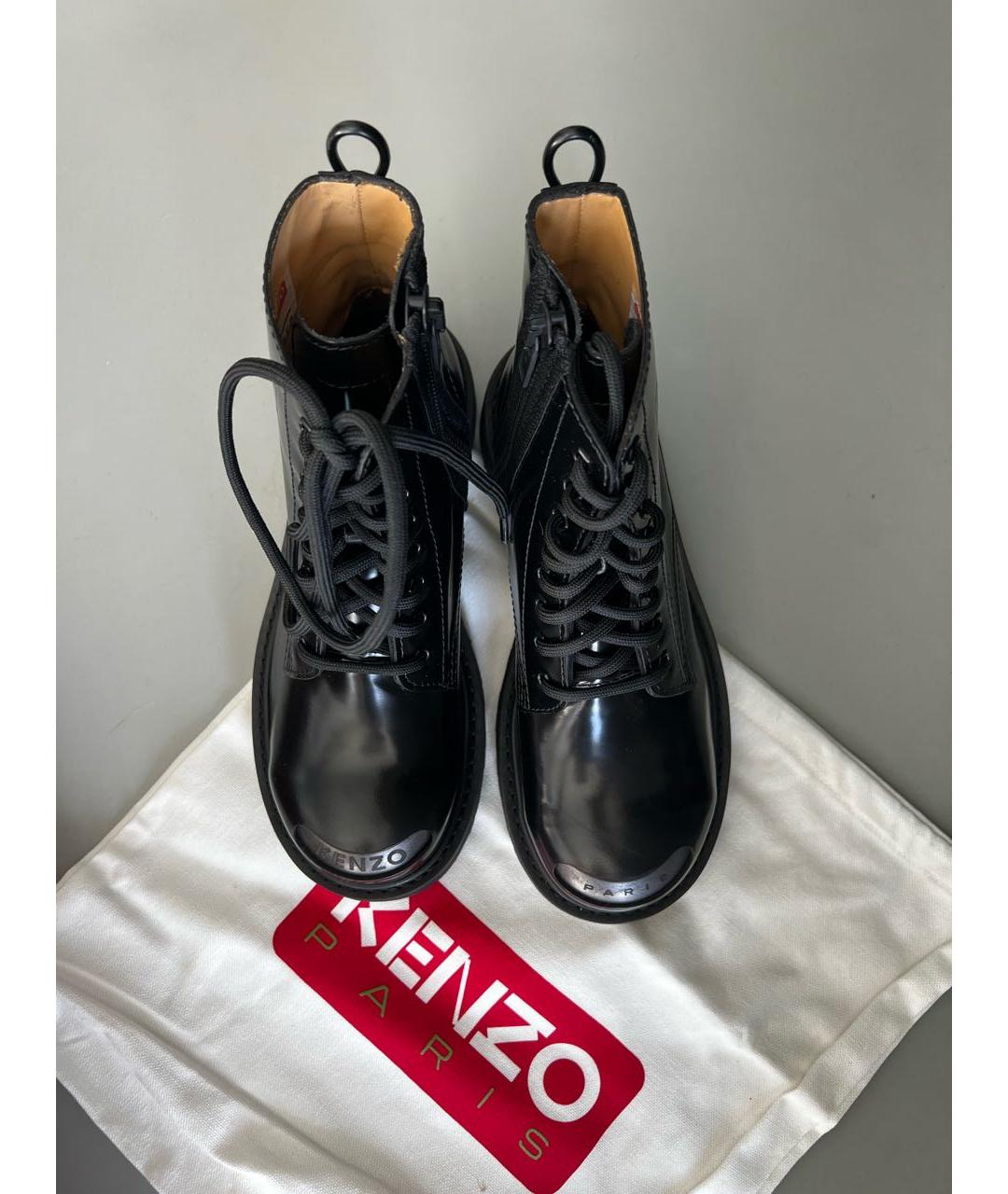 KENZO Черные кожаные ботинки, фото 4