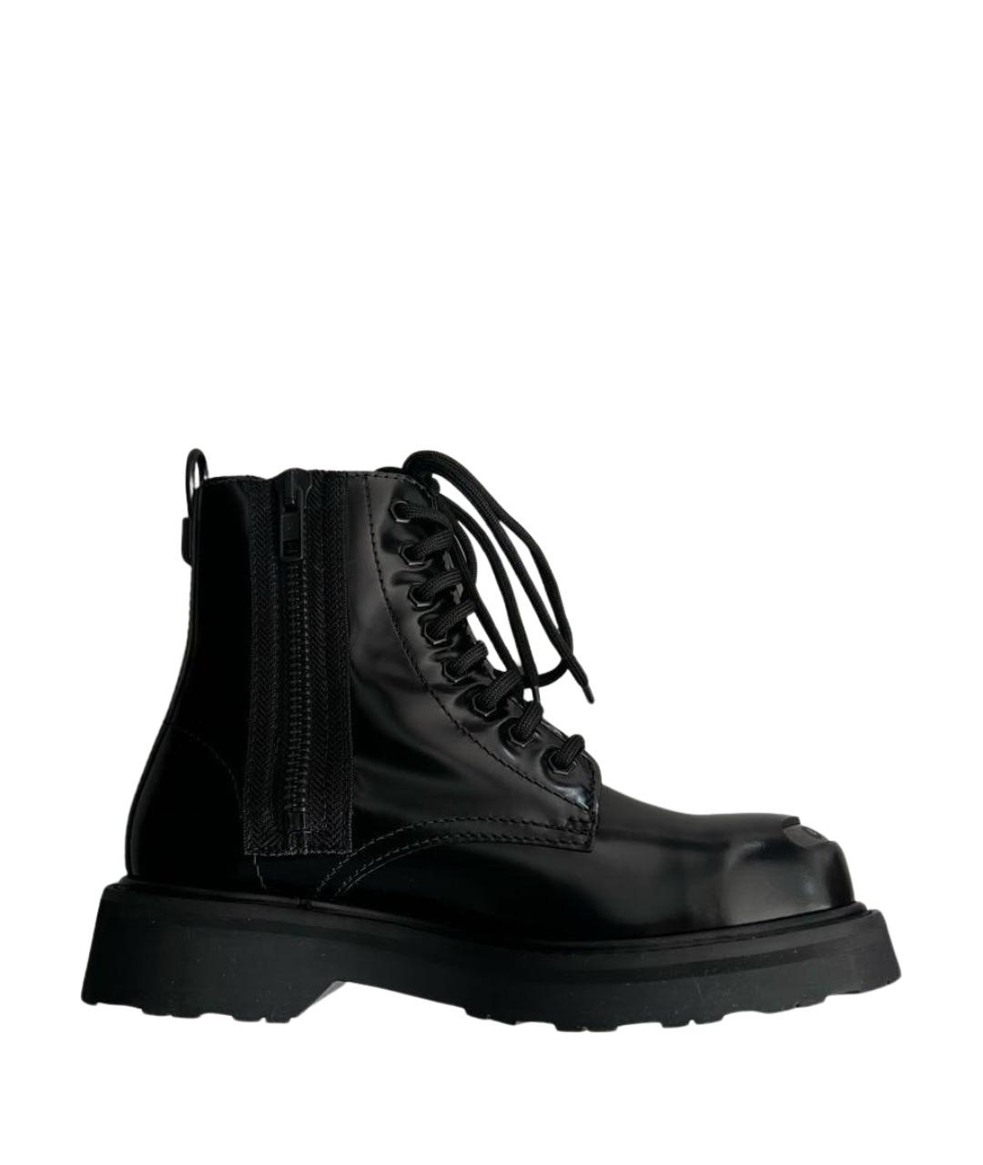 KENZO Черные кожаные ботинки, фото 1