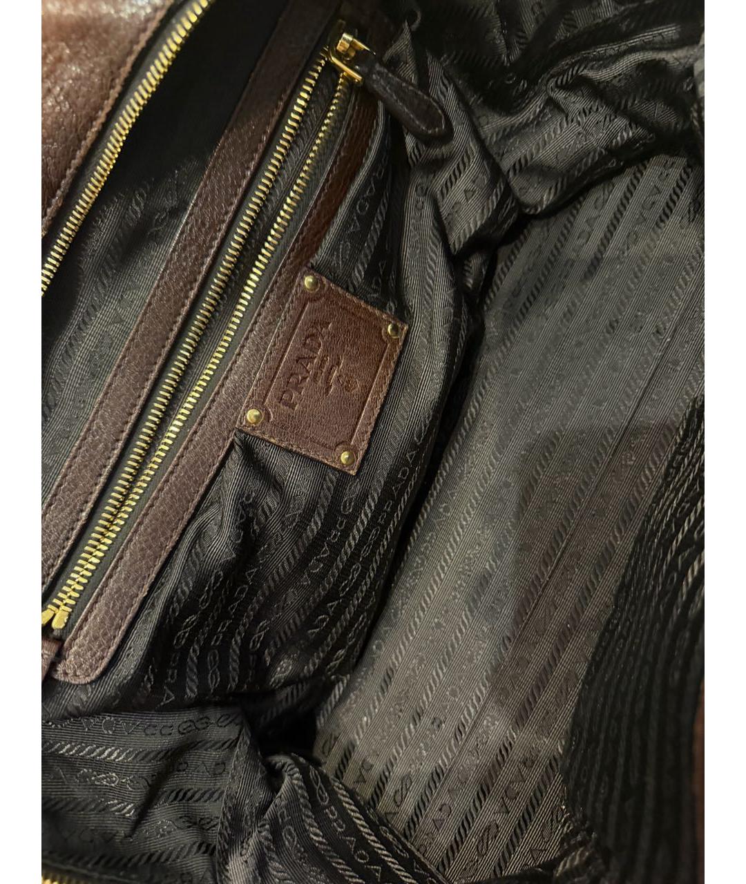 PRADA Коричневая кожаная сумка тоут, фото 3