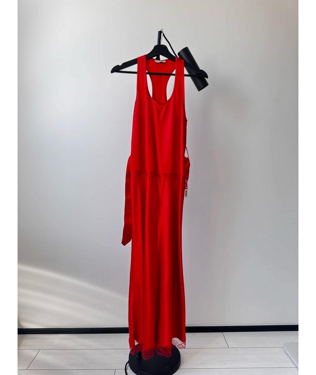 NINA RICCI Красное ацетатное коктейльное платье, фото 9