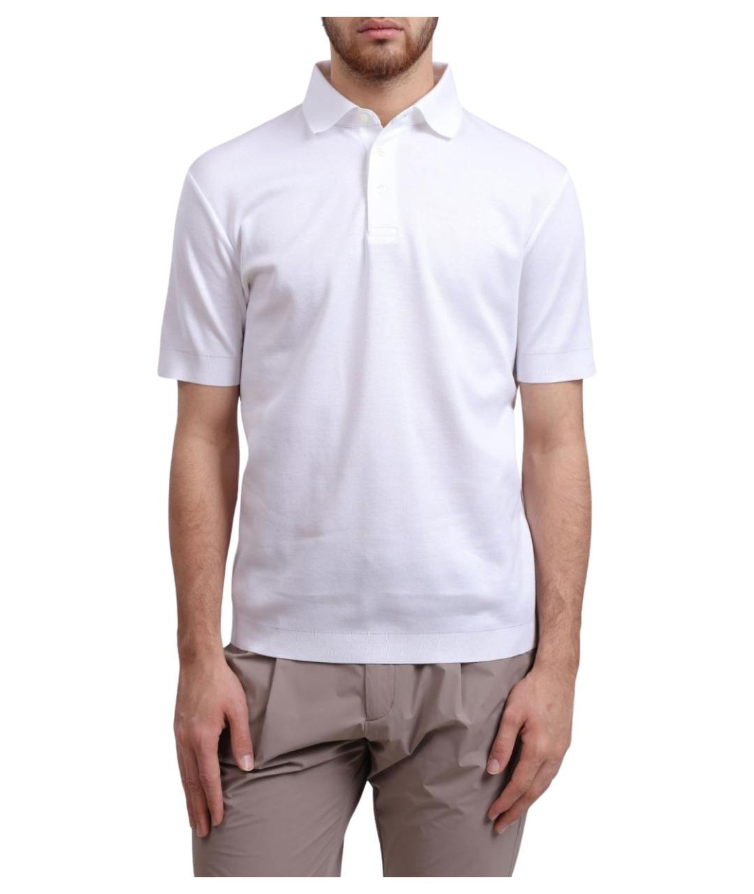 HERNO Белое хлопковое поло с коротким рукавом, фото 1
