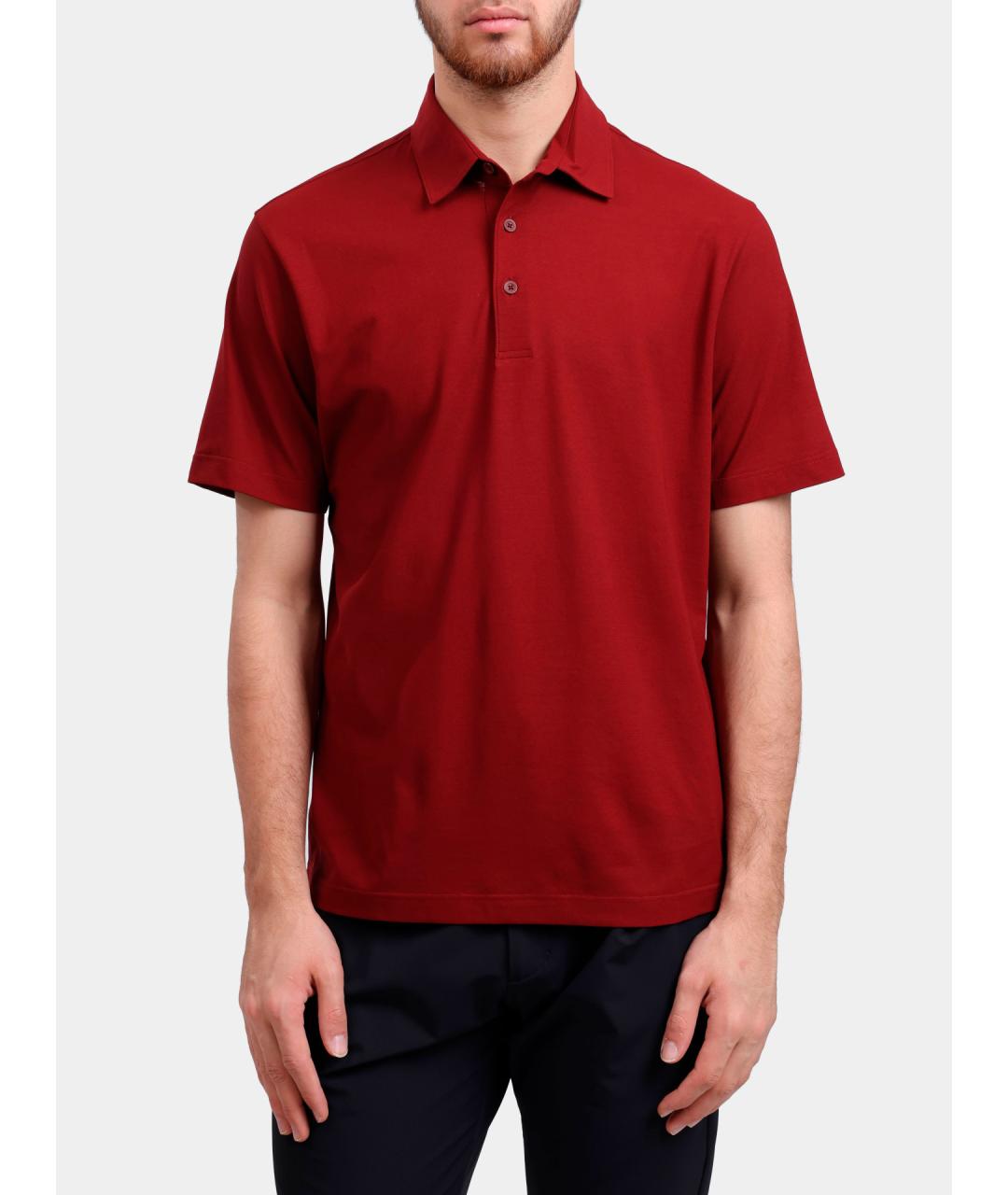 HERNO Красное хлопковое поло с коротким рукавом, фото 6