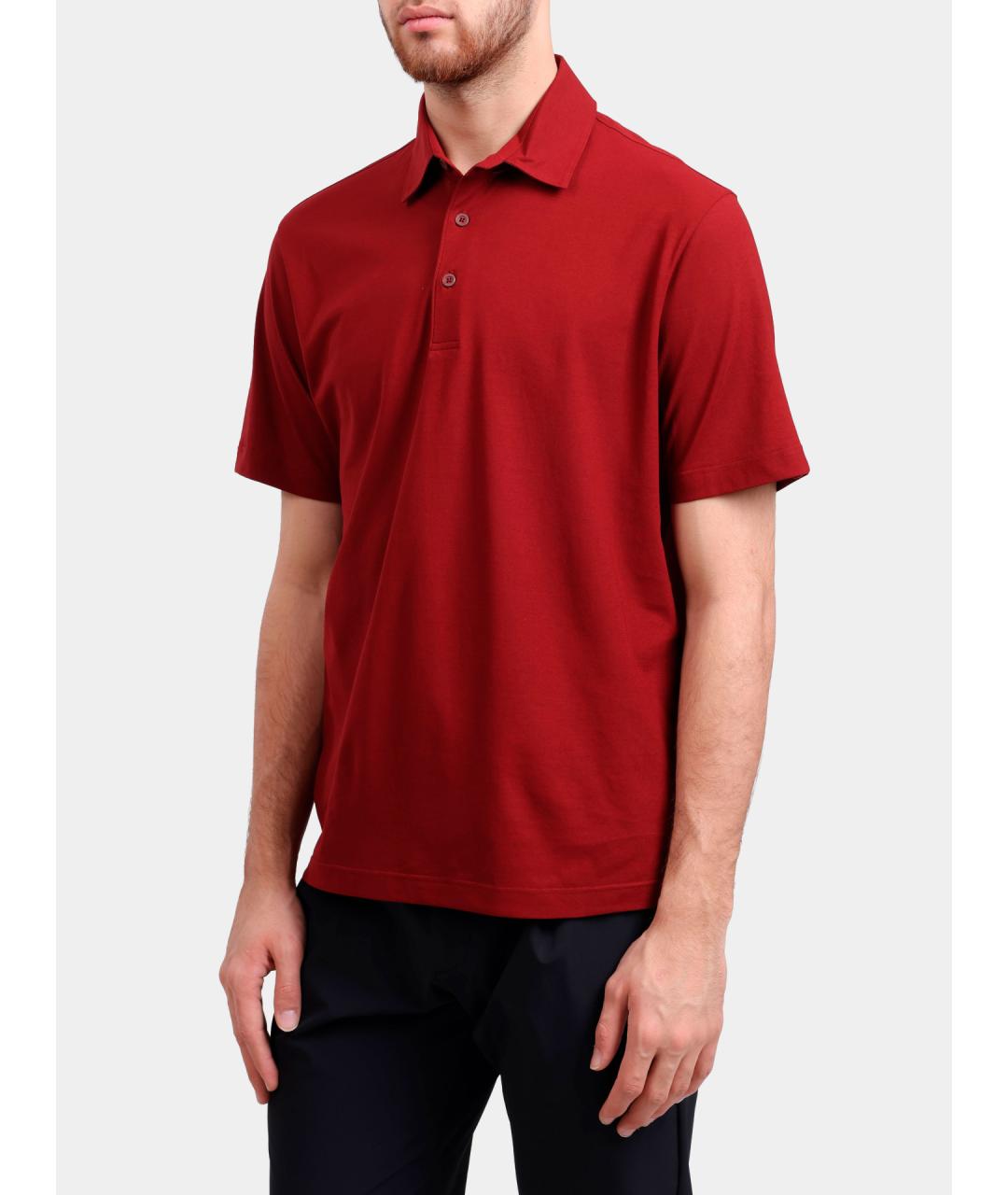 HERNO Красное хлопковое поло с коротким рукавом, фото 4