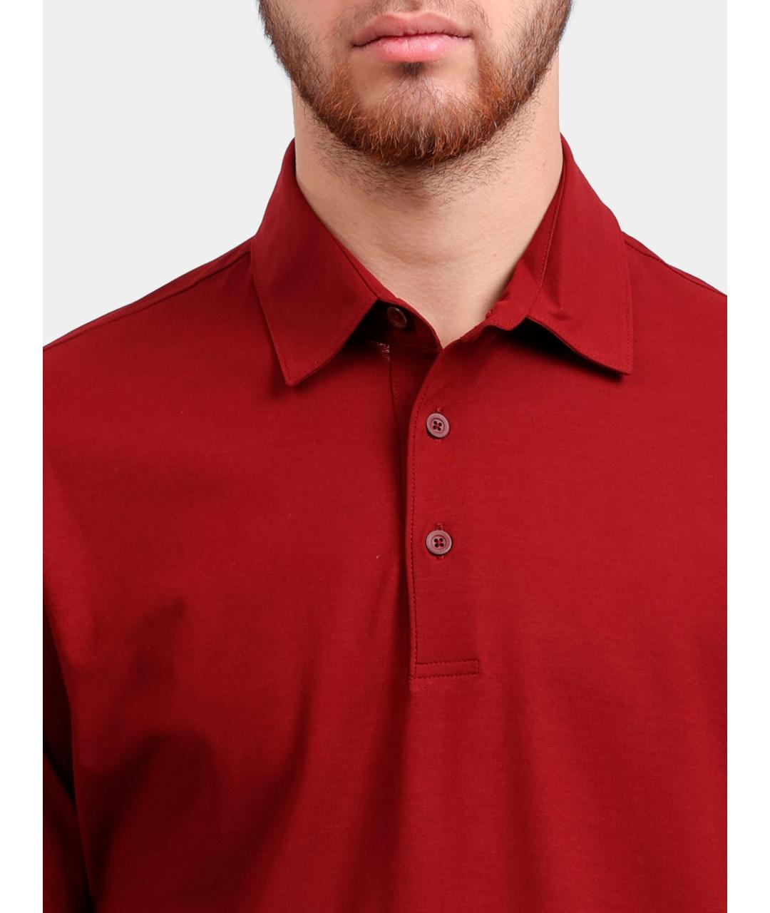 HERNO Красное хлопковое поло с коротким рукавом, фото 3