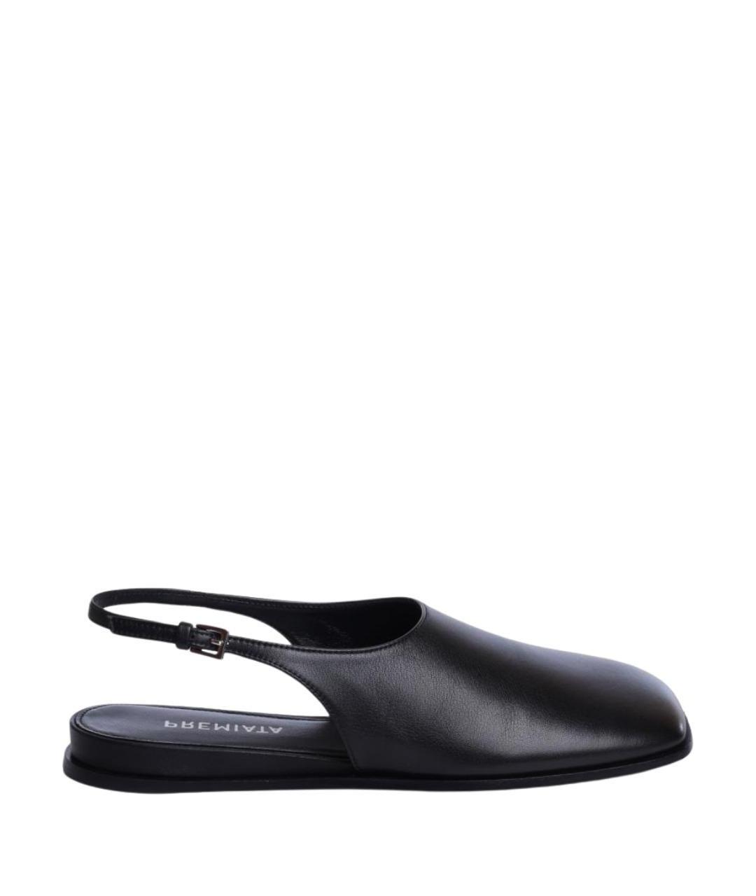 PREMIATA Черные кожаные мюли, фото 1