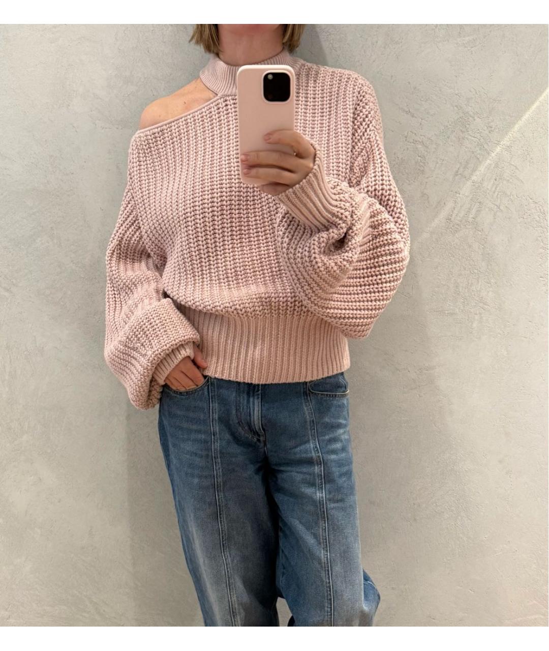 SELF-PORTRAIT Бежевый хлопковый джемпер / свитер, фото 5