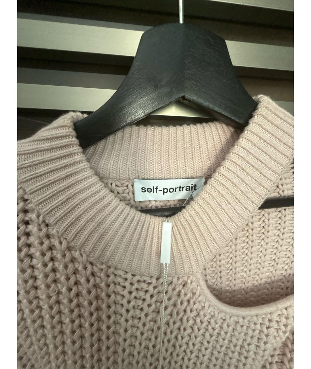 SELF-PORTRAIT Бежевый хлопковый джемпер / свитер, фото 4