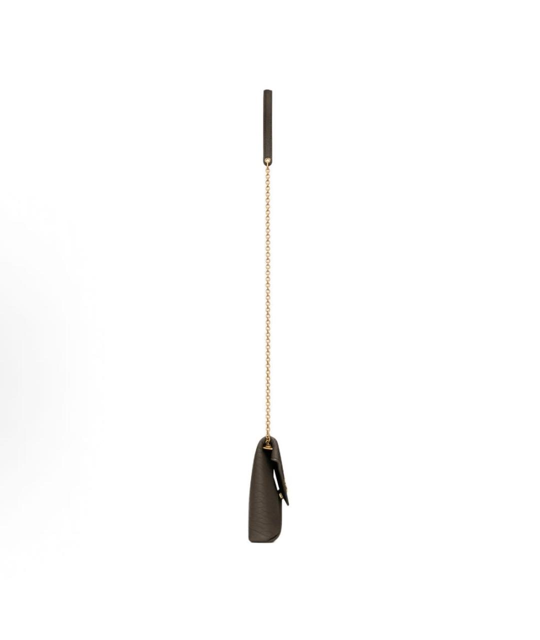 SAINT LAURENT Хаки кожаная сумка через плечо, фото 3