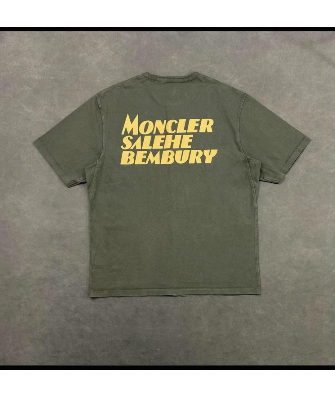 MONCLER Хаки хлопковая футболка, фото 8