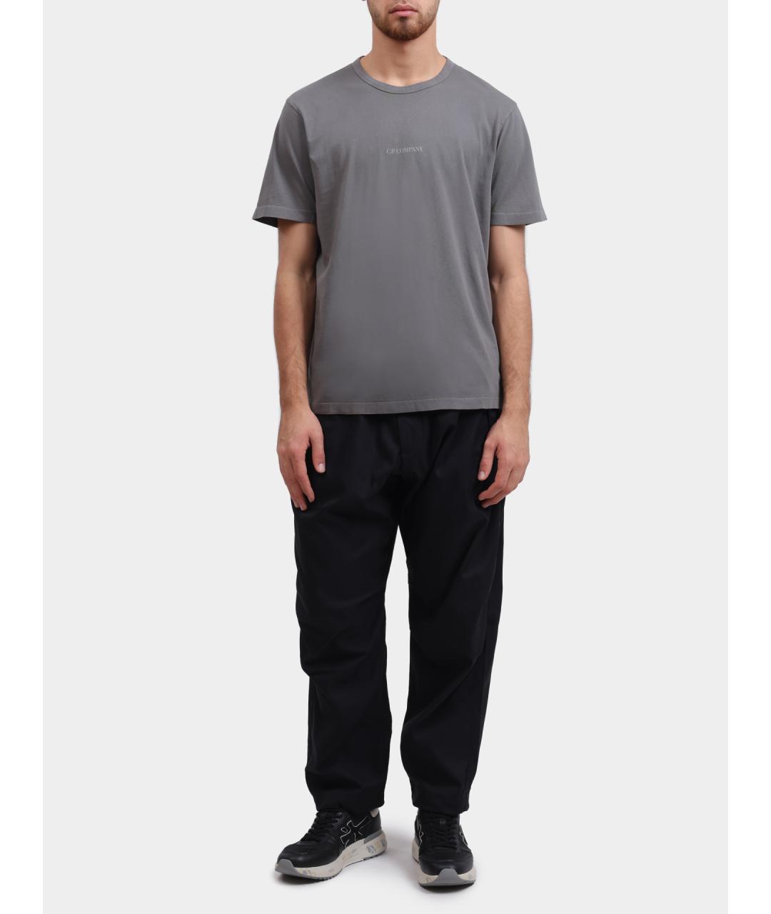 CP COMPANY Серая хлопковая футболка, фото 3