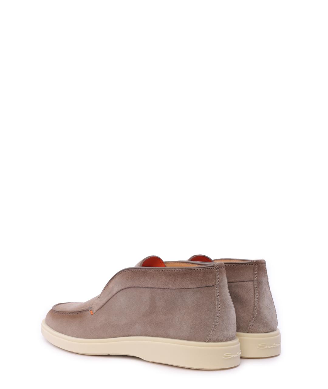 SANTONI Бежевые замшевые лоферы, фото 3