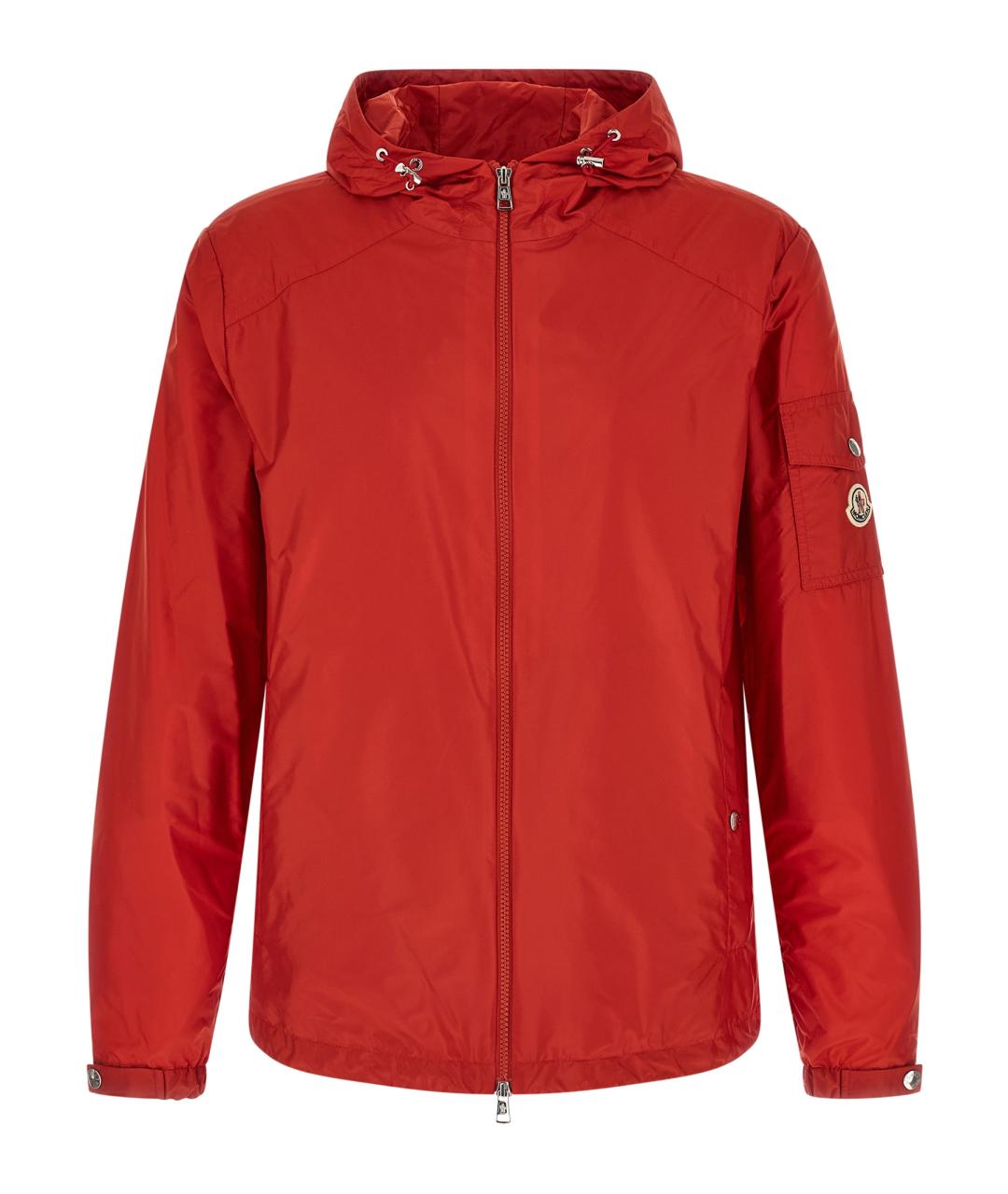 MONCLER Красная полиамидовая куртка, фото 1