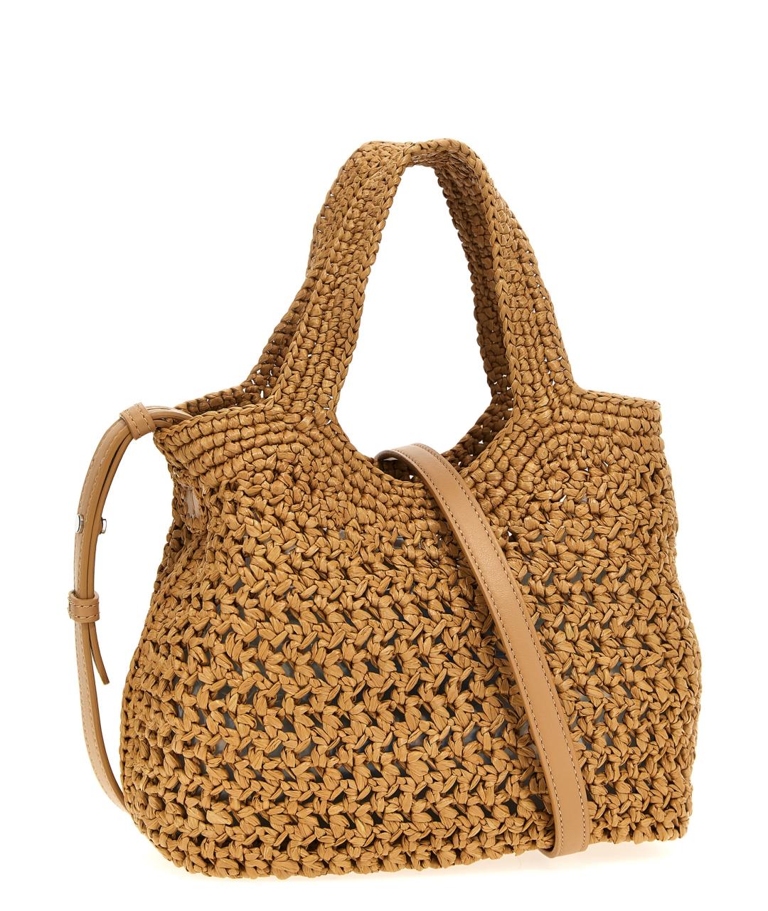 TOD'S Бежевая пелетеная сумка тоут, фото 2