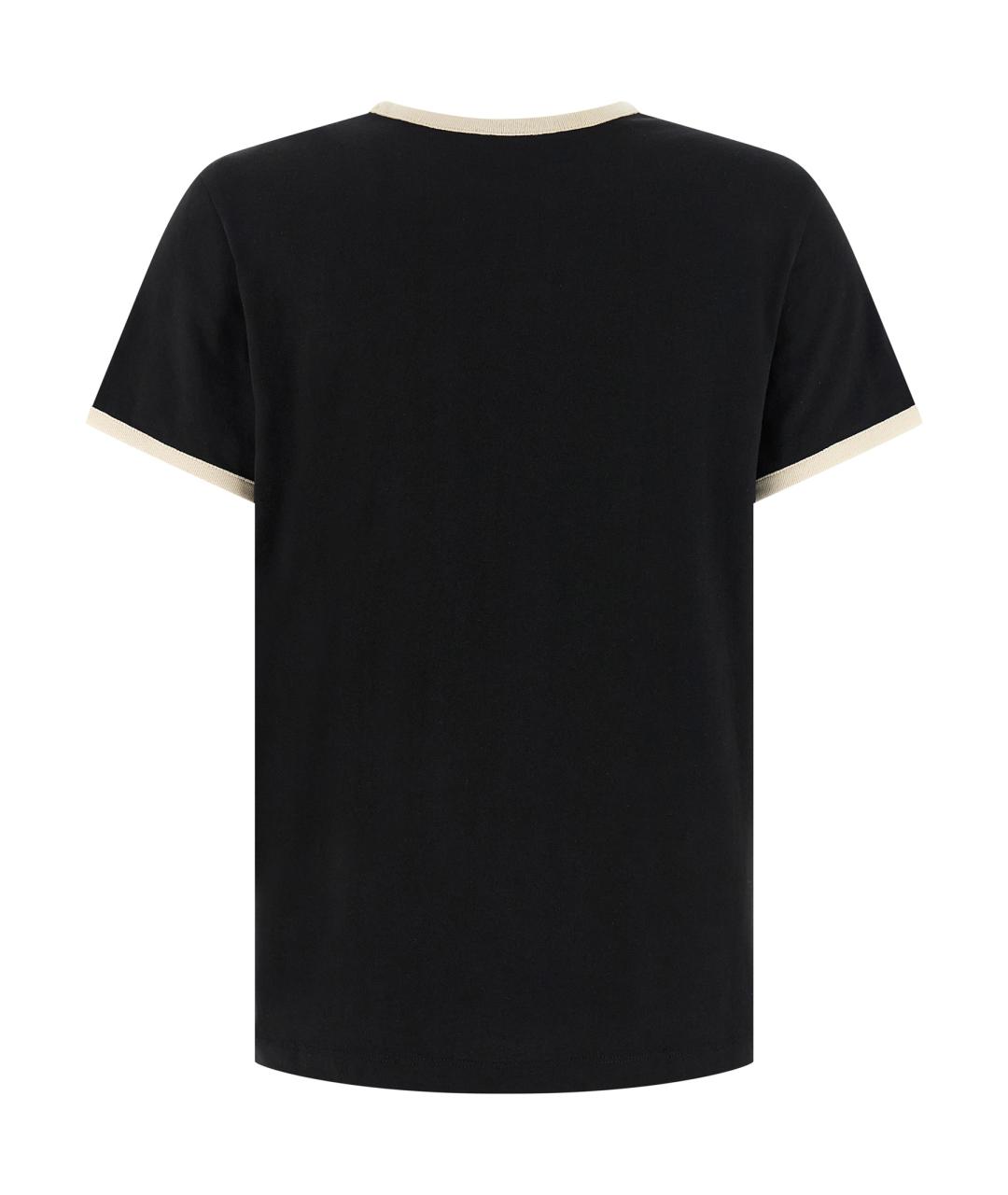 MONCLER Черная хлопковая футболка, фото 2