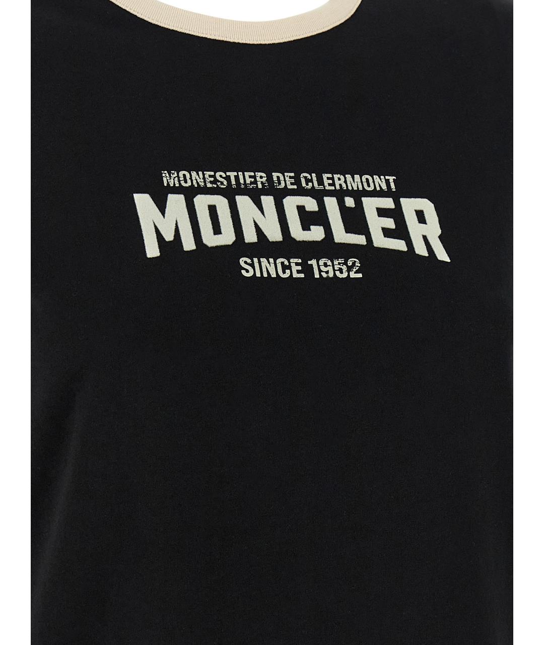 MONCLER Черная хлопковая футболка, фото 4