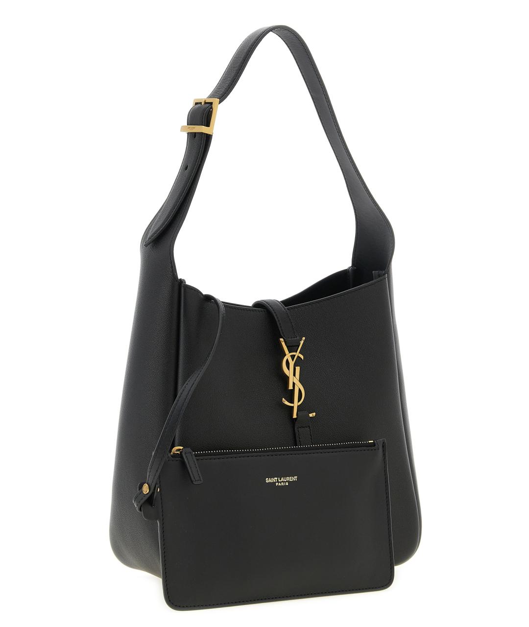 SAINT LAURENT Черная кожаная сумка через плечо, фото 3