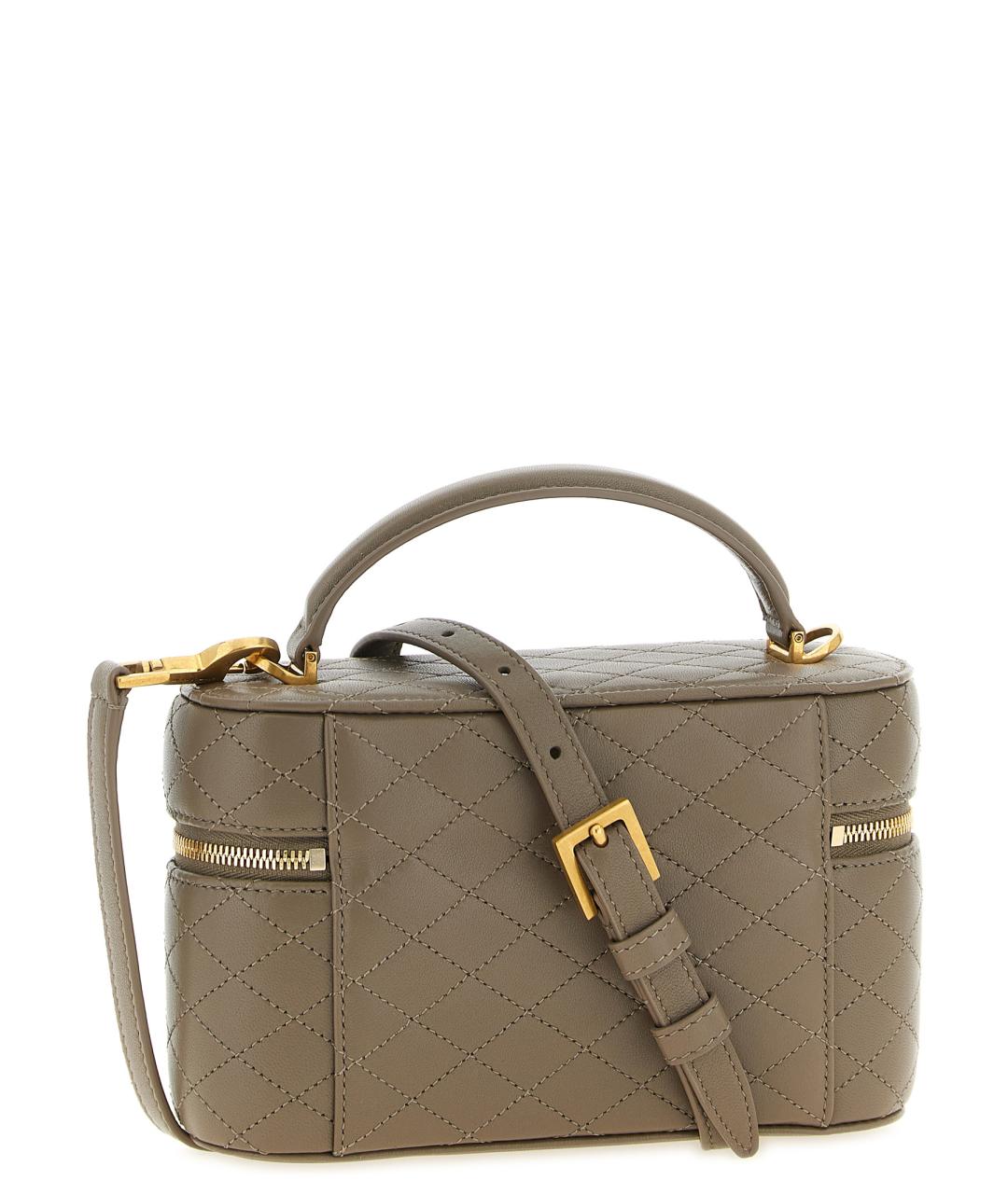 SAINT LAURENT Коричневая кожаная сумка через плечо, фото 2