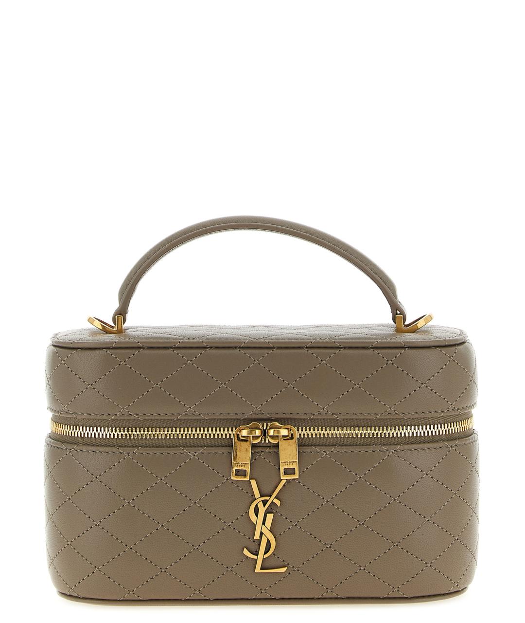 SAINT LAURENT Коричневая кожаная сумка через плечо, фото 1