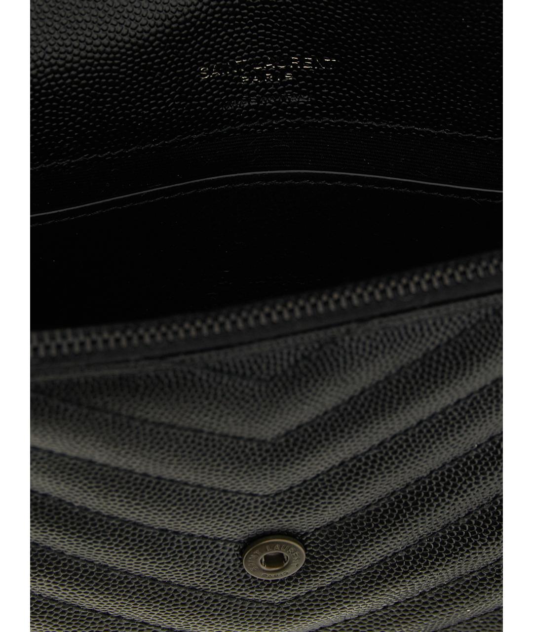 SAINT LAURENT Черная кожаная сумка через плечо, фото 4