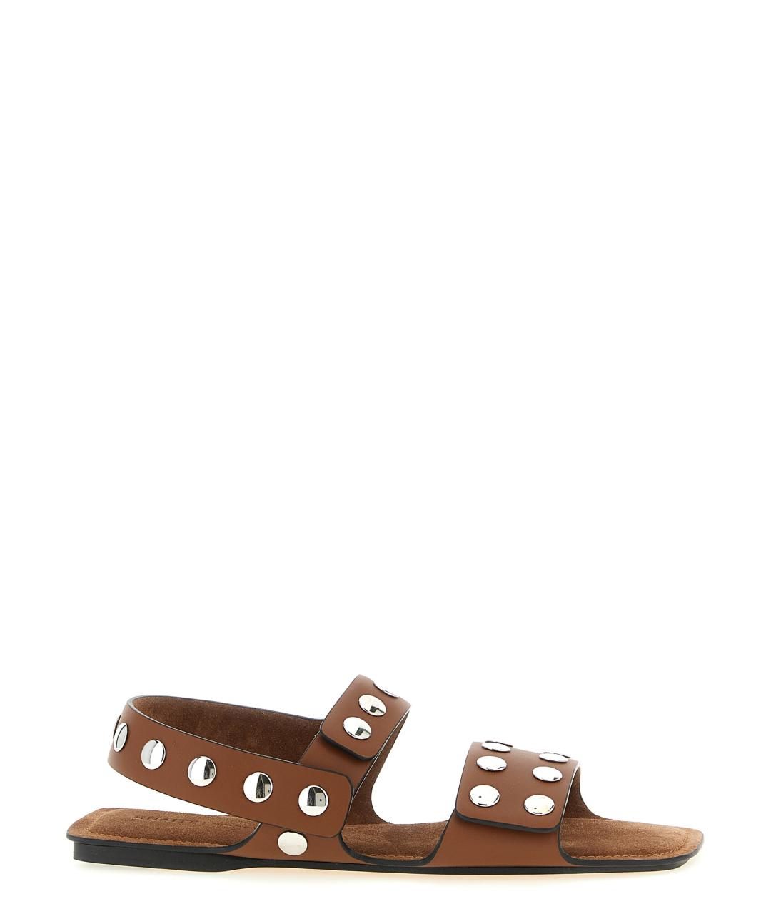 KHAITE Коричневые кожаные сандалии, фото 1