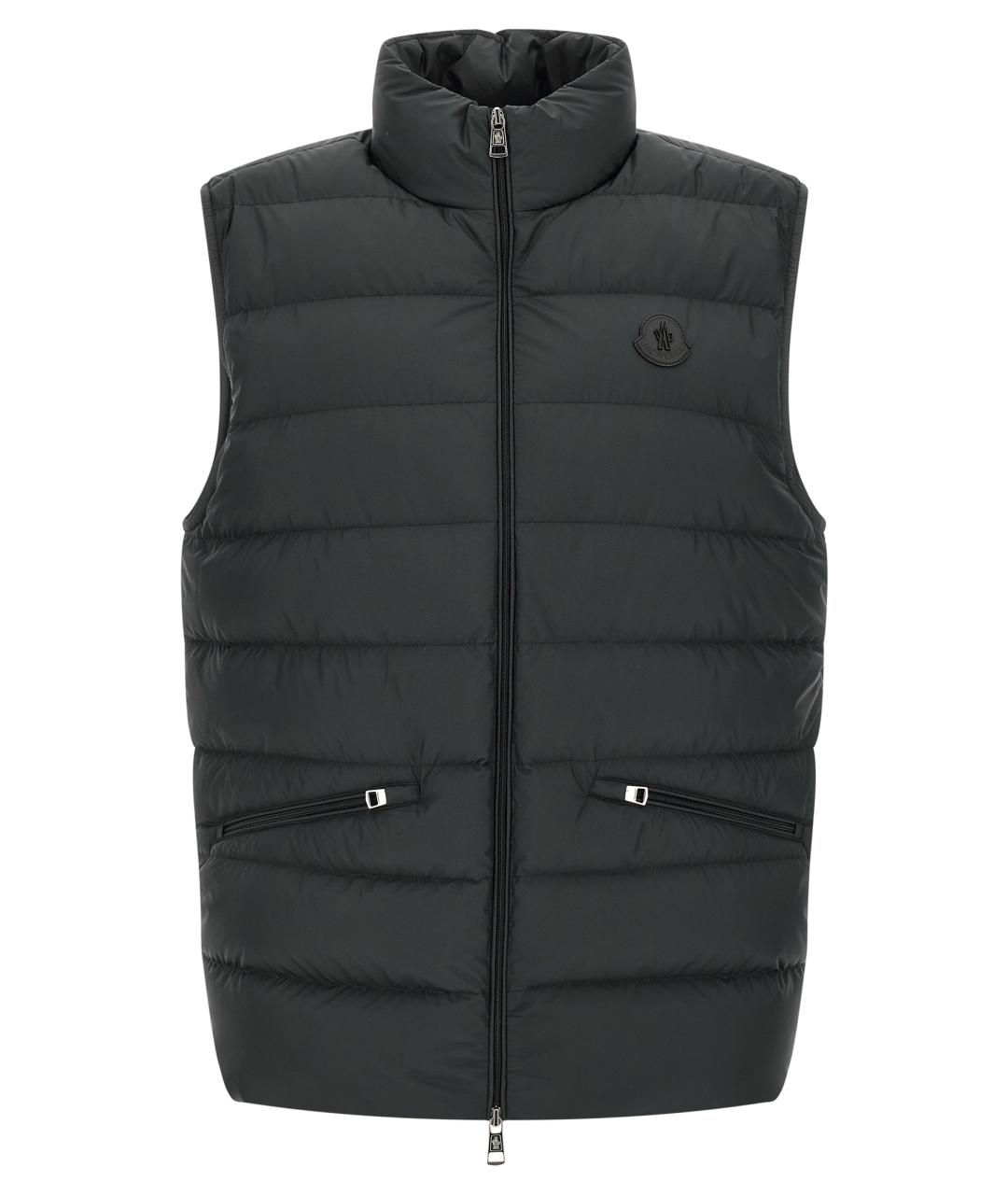 MONCLER Черная полиэстеровая жилетка, фото 1