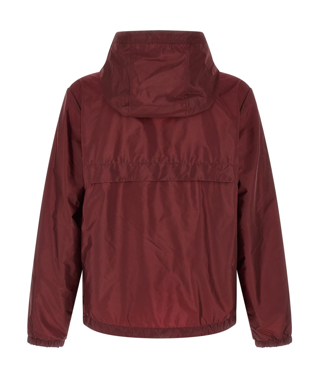 MONCLER Бордовая полиамидовая куртка, фото 2