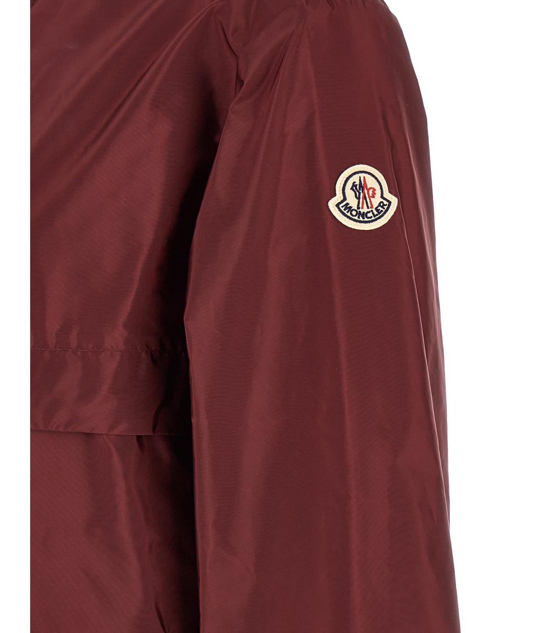 MONCLER Бордовая полиамидовая куртка, фото 5