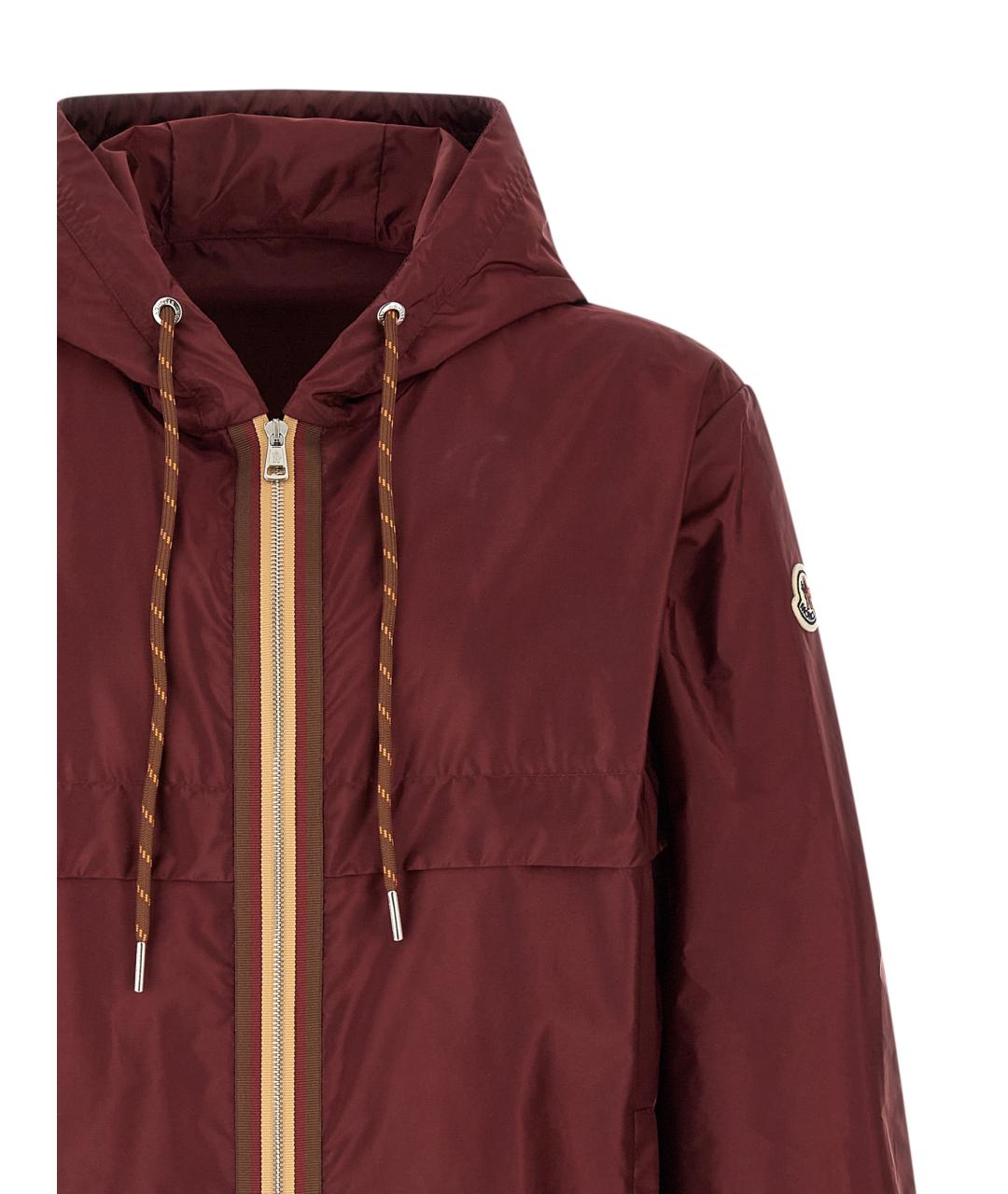 MONCLER Бордовая полиамидовая куртка, фото 3