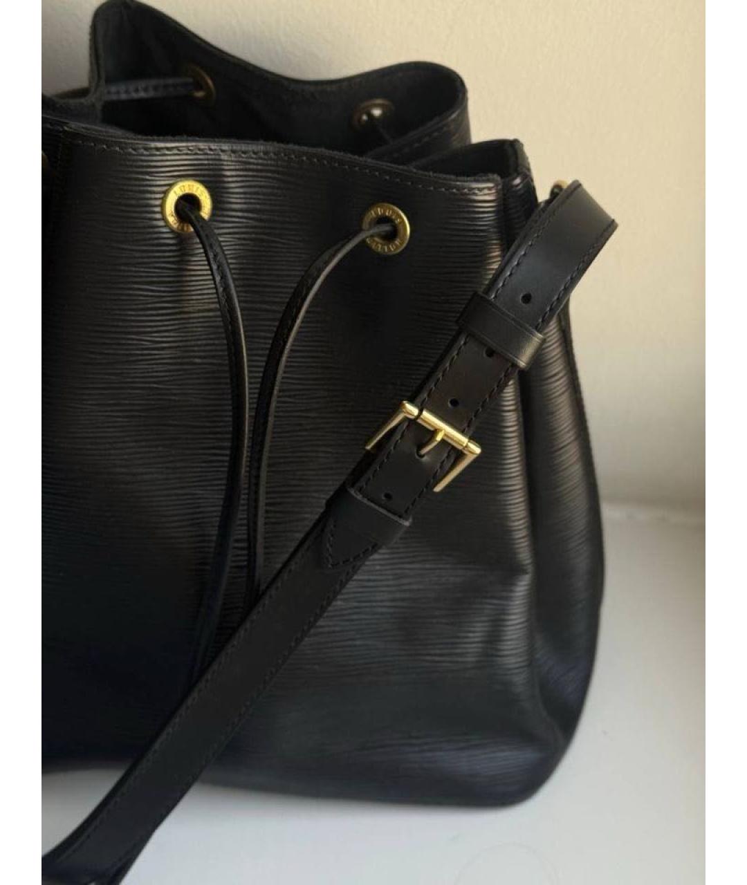 LOUIS VUITTON Черная кожаная сумка тоут, фото 4